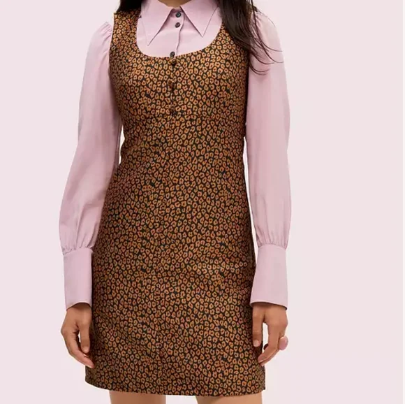 Kate Spade Jacquard Leopard Dress, Size- 4 - Picture 2 of 16